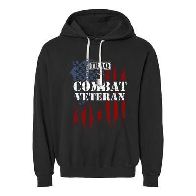 Iraq War Iraq Combat Veteran Garment-Dyed Fleece Hoodie