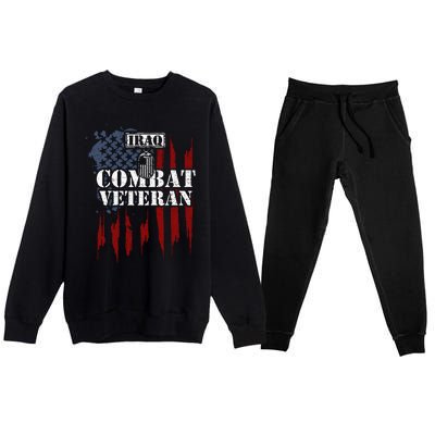 Iraq War Iraq Combat Veteran Premium Crewneck Sweatsuit Set