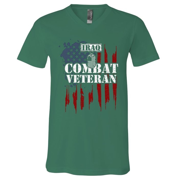 Iraq War Iraq Combat Veteran V-Neck T-Shirt