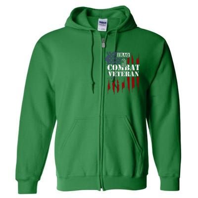 Iraq War Iraq Combat Veteran Full Zip Hoodie