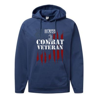 Iraq War Iraq Combat Veteran Performance Fleece Hoodie