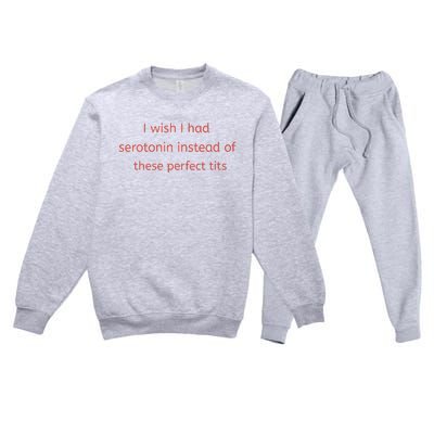 I Wish I Had Serotonin Instead Of These Perfect Tits Premium Crewneck Sweatsuit Set