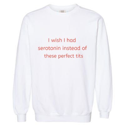 I Wish I Had Serotonin Instead Of These Perfect Tits Garment-Dyed Sweatshirt