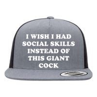 I Wish I Had Social Skills Instead Of This Giant Cock Flat Bill Trucker Hat