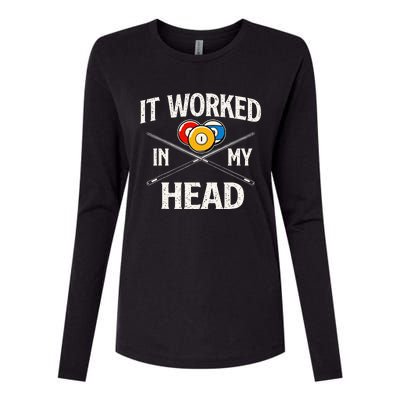 It Worked In My Head  Billiard Pool Player Sports Lover Womens Cotton Relaxed Long Sleeve T-Shirt