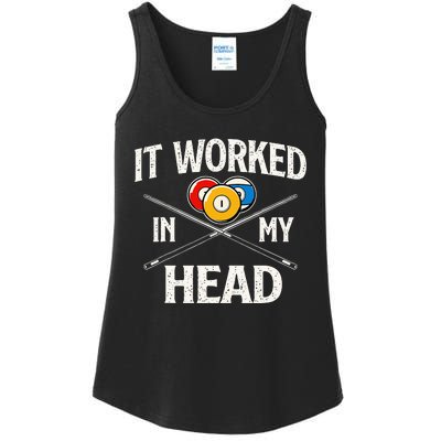 It Worked In My Head  Billiard Pool Player Sports Lover Ladies Essential Tank