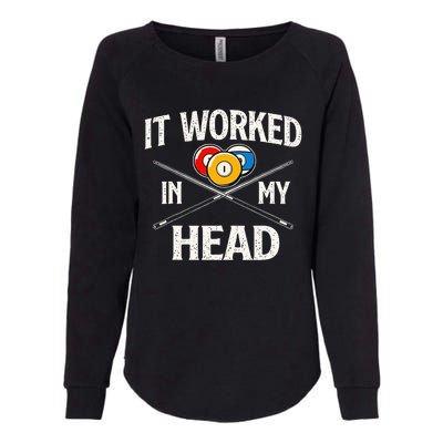 It Worked In My Head  Billiard Pool Player Sports Lover Womens California Wash Sweatshirt