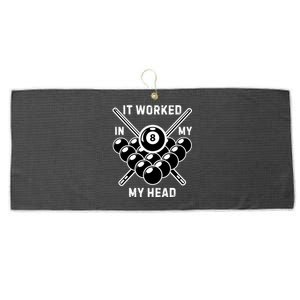 It Worked In My Head Billiard Pool Player Sports Lover Large Microfiber Waffle Golf Towel