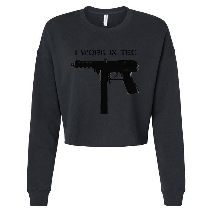 I Work In Tec Cropped Pullover Crew