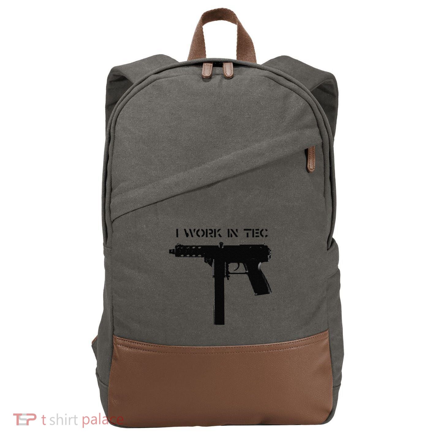 I Work In Tec Cotton Canvas Backpack