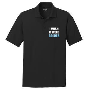 I Wish It Were Colder Funny Ice Cold Snowy Weather Premium PosiCharge RacerMesh Polo