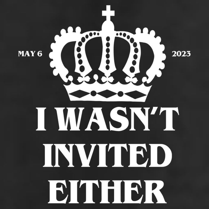 I Wasn't Invited Either Funny King Charles Coronation Crop Fleece Hoodie