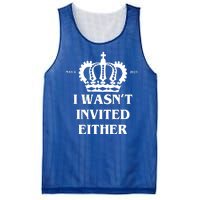 I Wasn't Invited Either Funny King Charles Coronation Mesh Reversible Basketball Jersey Tank