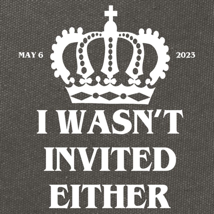 I Wasn't Invited Either Funny King Charles Coronation Cotton Canvas Backpack