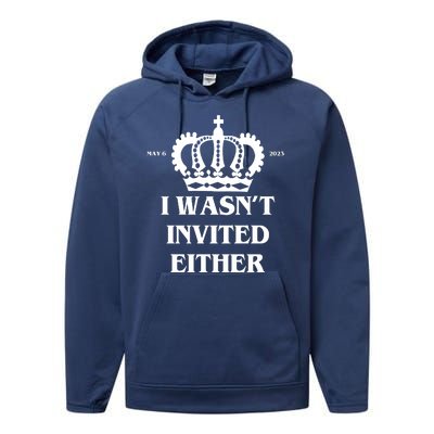 I Wasn't Invited Either Funny King Charles Coronation Performance Fleece Hoodie