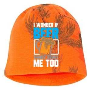 I Wonder If Beer Thinks About Me Too Gift Kati - Camo Knit Beanie