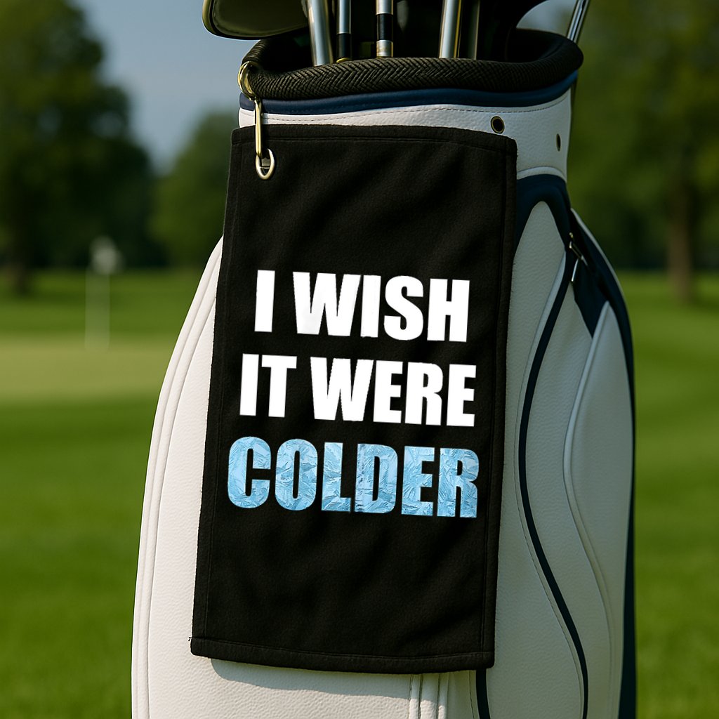 I Wish It Were Colder Funny Ice Cold Snowy Weather Golf Towel