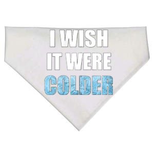 I Wish It Were Colder Funny Ice Cold Snowy Weather USA-Made Doggie Bandana