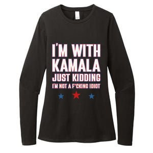 IM With Kamala Just Kidding Not Idiot Retro Election 2024 Womens CVC Long Sleeve Shirt