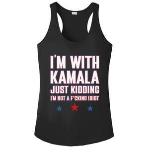 IM With Kamala Just Kidding Not Idiot Retro Election 2024 Ladies PosiCharge Competitor Racerback Tank