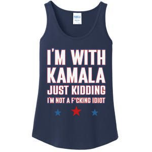 IM With Kamala Just Kidding Not Idiot Retro Election 2024 Ladies Essential Tank