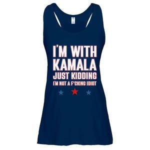 IM With Kamala Just Kidding Not Idiot Retro Election 2024 Ladies Essential Flowy Tank