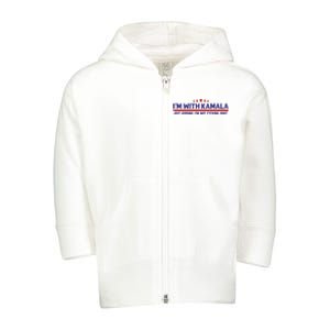 IM With Kamala Just Kidding Not Idiot Republicans For Trump Toddler Zip Fleece Hoodie