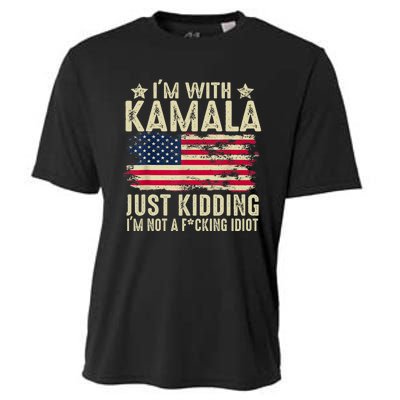 IM With Kamala Just Kidding Not Idiot Funny Election 2024 Cooling Performance Crew T-Shirt