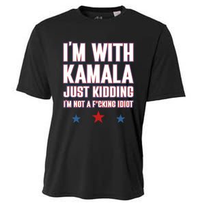 IM With Kamala Just Kidding Not Idiot Retro Election 2024 Cooling Performance Crew T-Shirt