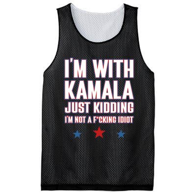 IM With Kamala Just Kidding Not Idiot Retro Election 2024 Mesh Reversible Basketball Jersey Tank