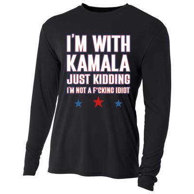 IM With Kamala Just Kidding Not Idiot Retro Election 2024 Cooling Performance Long Sleeve Crew