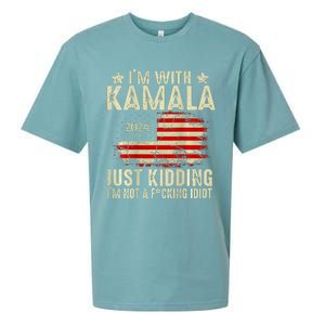 Im With Kamala Just Kidding Not Idiot Sueded Cloud Jersey T-Shirt