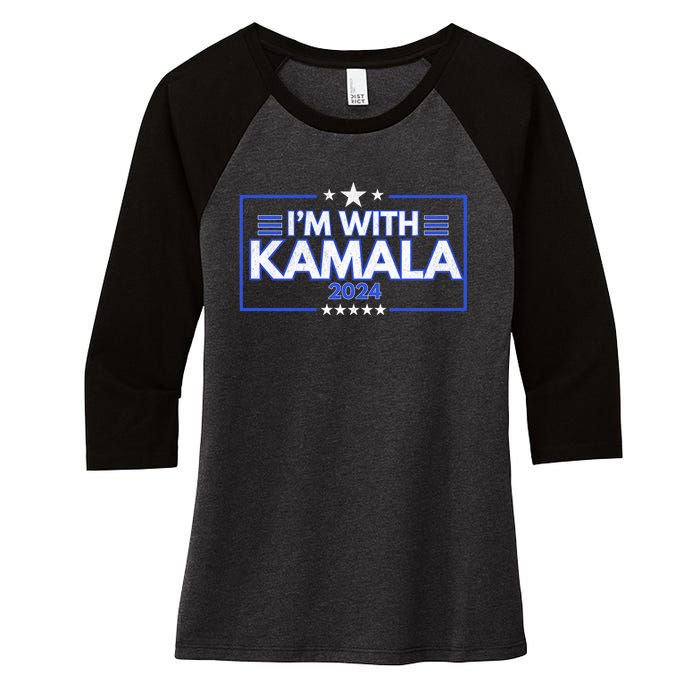 IM With Kamala 2024 Women's Tri-Blend 3/4-Sleeve Raglan Shirt