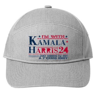 IM With Kamala Just Kidding Not Idiot Retro Election 2024 7-Panel Snapback Hat