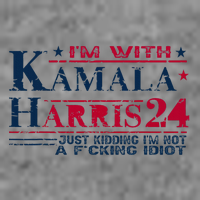 IM With Kamala Just Kidding Not Idiot Retro Election 2024 Sustainable Beanie