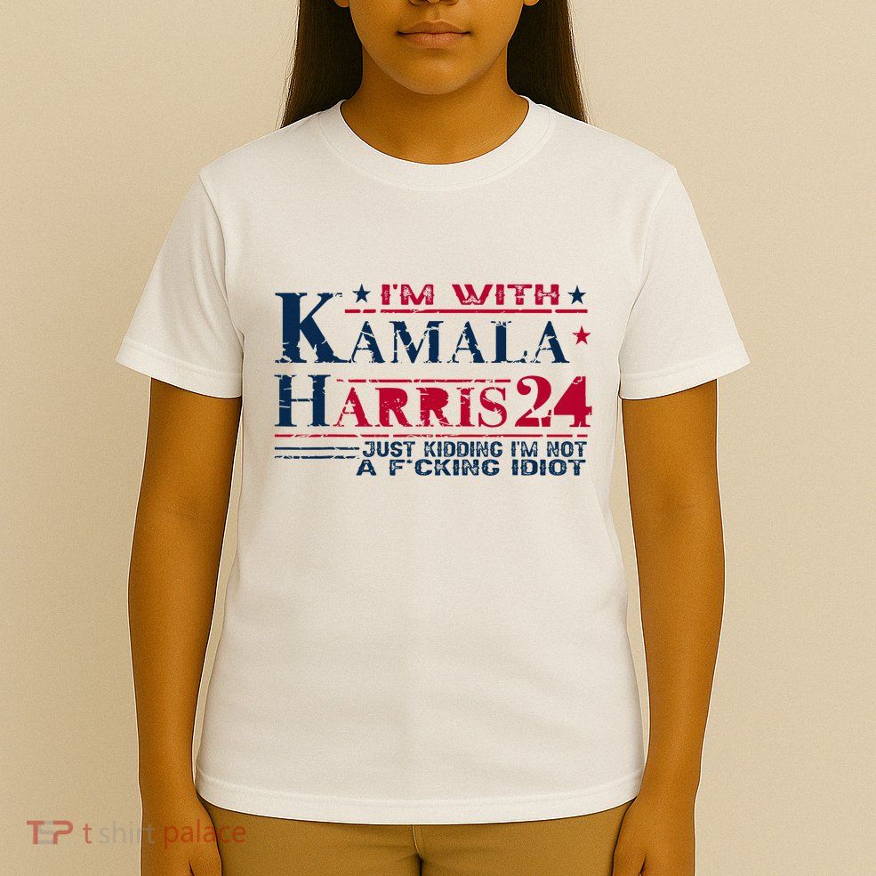 IM With Kamala Just Kidding Not Idiot Retro Election 2024 T-Shirt