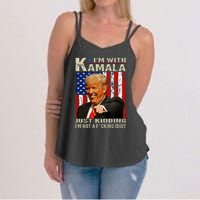 IM With Kamala Just Kidding IM Not A Fucking Idiot Women's Strappy Tank