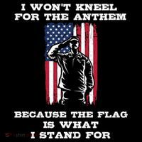 I Won't Kneel For The Anthem Because I Stand For The Flag Cool Gift Drawstring Bag