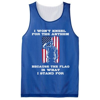 I Won't Kneel For The Anthem Because I Stand For The Flag Cool Gift Mesh Reversible Basketball Jersey Tank
