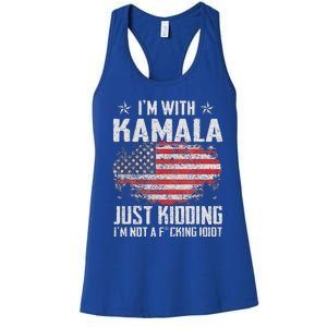 Im With Kamala Just Kidding Not Idiot Us Flag Women's Racerback Tank