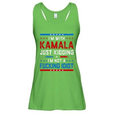 IM With Kamala Just Kidding IM Not A Fucking Idiot Ladies Essential Flowy Tank