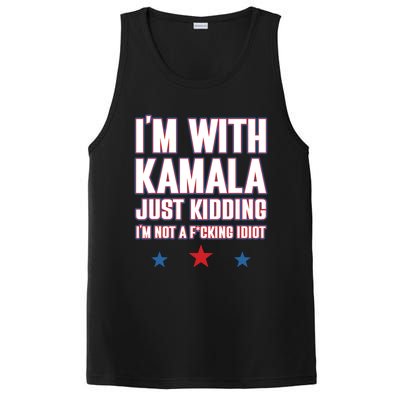 Im With Kamala Just Kidding Not Idiot Retro Election 2024 PosiCharge Competitor Tank