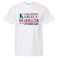 Im With Kamala Just Kidding Not Idiot Retro Election 2024 Garment-Dyed Heavyweight T-Shirt