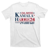 Im With Kamala Just Kidding Not Idiot Retro Election 2024 T-Shirt