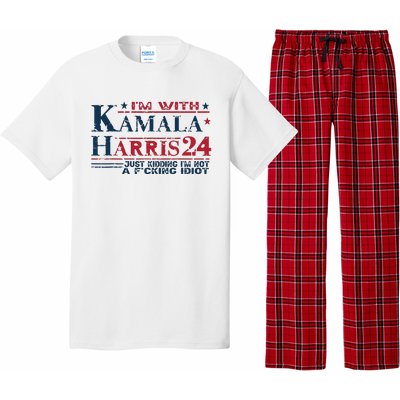 Im With Kamala Just Kidding Not Idiot Retro Election 2024 Pajama Set