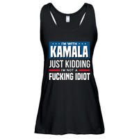 IM With Kamala Just Kidding IM Not A Fucking Idiot Ladies Essential Flowy Tank