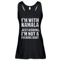 IM With Kamala Just Kidding IM Not A Fucking Idiot Ladies Essential Flowy Tank