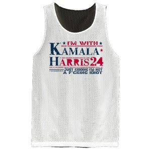 IM With Kamala Just Kidding Not Idiot Retro Election 2024 Mesh Reversible Basketball Jersey Tank