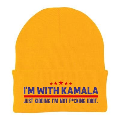 IM With Kamala Just Kidding Not Idiot Republicans For Trump Knit Cap Winter Beanie