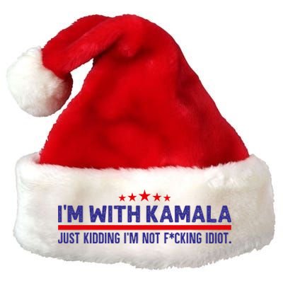 IM With Kamala Just Kidding Not Idiot Republicans For Trump Premium Christmas Santa Hat